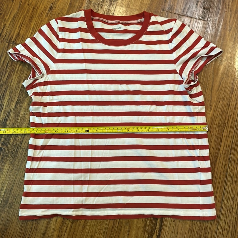 Madewell Vintage Red and White Striped Tee Shirt - Picture 7 of 7